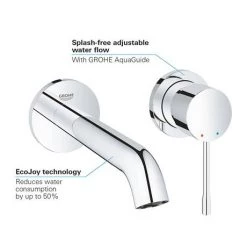 Grohe Essence Wall Mounted Basin Mixer Tap - Chrome -Wall Mounted Taps Sales Store 19408001 D3 460