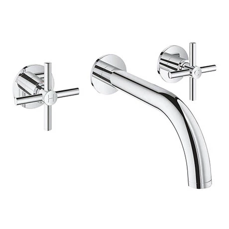 Grohe Atrio Wall Mounted 3 Hole Basin Mixer - Chrome - 20164003 3 Grohe Atrio Wall Mounted 3 Hole Basin Mixer - Chrome - 20164003
