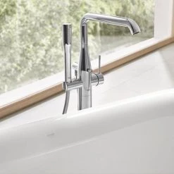Grohe Essence Floor Mounted Bath Shower Mixer - Chrome - 23491001 10 Grohe Essence Floor Mounted Bath Shower Mixer - Chrome - 23491001 -Wall Mounted Taps Sales Store 23491001 D3 460