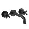 JTP Solex Matt Black 3 Hole Wall Mounted Basin Mixer -Wall Mounted Taps Sales Store 660089MB P