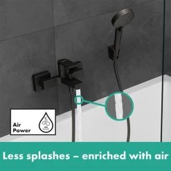 Hansgrohe Vernis Shape Exposed Single Lever Bath Shower Mixer - Matt Black - 71450670 -Wall Mounted Taps Sales Store 71450670 ai3 460