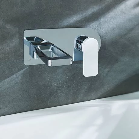 JTP Axel Chrome Wall Mounted Single Lever Basin Mixer with Matt White Handle 4 JTP Axel Chrome Wall Mounted Single Lever Basin Mixer with Matt White Handle - Image 2