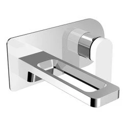 JTP Axel Chrome Wall Mounted Single Lever Basin Mixer with Matt White Handle