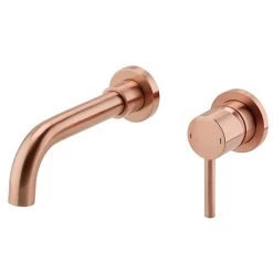 Arezzo Round Rose Gold Wall Mounted (2TH) Basin Mixer Tap