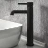 Arezzo Fluted Round Matt Black High Rise Mono Basin Mixer Tap 1 Arezzo Fluted Round Matt Black High Rise Mono Basin Mixer Tap -Wall Mounted Taps Sales Store AZ2LTMBF np