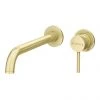 Arezzo Fluted Round Brushed Brass Wall Mounted (2TH) Basin Mixer Tap 1 Arezzo Fluted Round Brushed Brass Wall Mounted (2TH) Basin Mixer Tap -Wall Mounted Taps Sales Store AZ8WTBBF P1