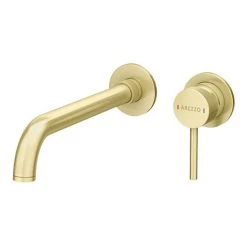 Wall Mounted Taps Sales Store 28 Arezzo Fluted Round Brushed Brass Wall Mounted (2TH) Basin Mixer Tap