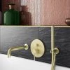 Arezzo Brushed Brass Round Concealed Manual Valve with Bath Spout + Shower Handset -Wall Mounted Taps Sales Store AZBBSPK2 n p