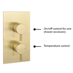 Arezzo Brushed Brass Round Concealed Twin Valve with Diverter, Bath Spout + Shower Handset -Wall Mounted Taps Sales Store AZBBSPK6 n d1 460