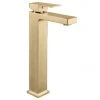 Arezzo Square Brushed Brass High Rise Mono Basin Mixer Tap -Wall Mounted Taps Sales Store AZBBSQTL l 670