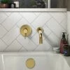 Arezzo Brushed Brass Round Concealed Manual Valve + Bath Spout -Wall Mounted Taps Sales Store AZBBWBF P