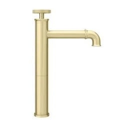 Arezzo Brushed Brass Industrial Style High Rise Basin Mixer -Wall Mounted Taps Sales Store AZISBB01T d5 460