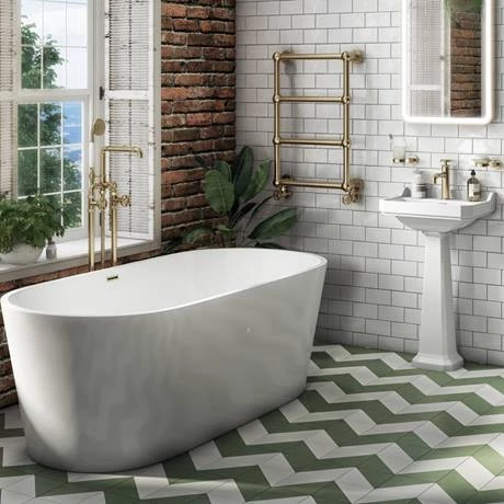 Arezzo Brushed Brass Industrial Style Freestanding Bath Shower Mixer Tap 8 Arezzo Brushed Brass Industrial Style Freestanding Bath Shower Mixer Tap - Image 6