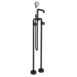 Arezzo Matt Black Industrial Style Freestanding Bath Shower Mixer Tap 10 Arezzo Matt Black Industrial Style Freestanding Bath Shower Mixer Tap -Wall Mounted Taps Sales Store AZISBK05 d3 460