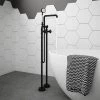 Arezzo Matt Black Industrial Style Freestanding Bath Shower Mixer Tap 2 Arezzo Matt Black Industrial Style Freestanding Bath Shower Mixer Tap -Wall Mounted Taps Sales Store AZISBK05 n p
