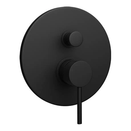 Arezzo Matt Black Round Concealed Manual Valve with Bath Spout + Shower Handset 4 Arezzo Matt Black Round Concealed Manual Valve with Bath Spout + Shower Handset - Image 2