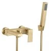 Arezzo Square Brushed Brass Wall Mounted Bath Shower Mixer Tap incl. Shower Kit 2 Arezzo Square Brushed Brass Wall Mounted Bath Shower Mixer Tap incl. Shower Kit -Wall Mounted Taps Sales Store AZSBBWMBSM l 670