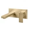 Arezzo Square Brushed Brass Wall Mounted Basin Mixer Tap -Wall Mounted Taps Sales Store AZSQWBBT l 670