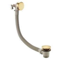 Arezzo Brushed Brass Round Concealed Thermostatic Shower Valve w. Handset + Freeflow Bath Filler -Wall Mounted Taps Sales Store AZSVHBBF n d3 460