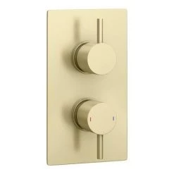 Arezzo Brushed Brass Wall Mounted Slimline Waterfall Bath Filler + Concealed Thermostatic Valve 12 Arezzo Brushed Brass Wall Mounted Slimline Waterfall Bath Filler + Concealed Thermostatic Valve -Wall Mounted Taps Sales Store AZWF05BB n d1 460