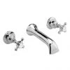 Bayswater White Crosshead 3 Tap Hole Wall Mounted Bath Filler -Wall Mounted Taps Sales Store BAYT109 PN