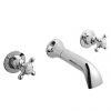 Bayswater White Crosshead Domed Collar 3 Tap Hole Wall Mounted Bath Filler -Wall Mounted Taps Sales Store BAYT209 P