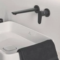 Ideal Standard Silk Black Cerafine O Wall Mounted Basin Mixer -Wall Mounted Taps Sales Store BD133XG D3 460