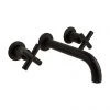BagnoDesign Ibiza Matt Black Wall Mounted 3-Hole Basin Mixer -Wall Mounted Taps Sales Store BDM IBI 305 A MB P