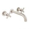 BagnoDesign Ibiza Brushed Nickel Wall Mounted 3-Hole Basin Mixer