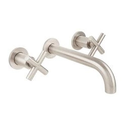 BagnoDesign Ibiza Brushed Nickel Wall Mounted 3-Hole Basin Mixer