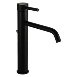 BagnoDesign M-Line Matt Black Tall Basin Mixer with Pop-up Waste