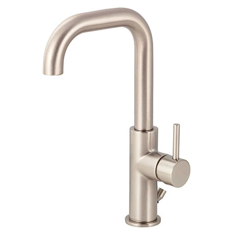 BagnoDesign M-Line Brushed Nickel Tall Mono Basin Mixer with Pop-up Waste 3 BagnoDesign M-Line Brushed Nickel Tall Mono Basin Mixer with Pop-up Waste