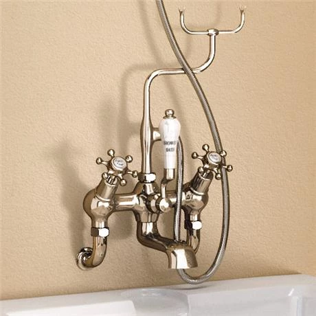 Burlington Birkenhead Angled Wall Mounted Bath Shower Mixer with Shower Hook - H335-BI 4 Burlington Birkenhead Angled Wall Mounted Bath Shower Mixer with Shower Hook - H335-BI - Image 2