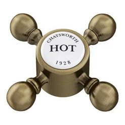 Chatsworth 1928 Antique Brass Wall Mounted Crosshead Basin Mixer Tap -Wall Mounted Taps Sales Store CHWMBASBRA d3 460