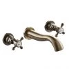 Chatsworth 1928 Antique Brass Wall Mounted Crosshead Basin Mixer Tap -Wall Mounted Taps Sales Store CHWMBASBRA p