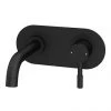 Arezzo Round Matt Black Wall Mounted Basin Mixer Tap 2 Arezzo Round Matt Black Wall Mounted Basin Mixer Tap -Wall Mounted Taps Sales Store CRU39BLK p