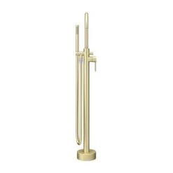 Arezzo Brushed Brass Freestanding Bath Tap with Shower Mixer -Wall Mounted Taps Sales Store CT002 BB D4 460
