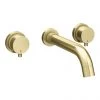 Arezzo Round Brushed Brass Wall Mounted (3TH) Basin Mixer Tap -Wall Mounted Taps Sales Store CT020 BB n p