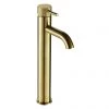 JTP Vos Brushed Brass Tall Single Lever Basin Mixer with Designer Handle -Wall Mounted Taps Sales Store DH23009ABBR P