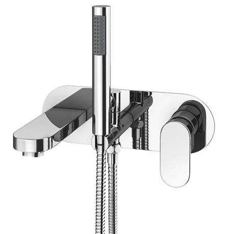 Elite Wall Mounted Bath Shower Mixer Tap + Shower Kit 2 Elite Wall Mounted Bath Shower Mixer Tap + Shower Kit