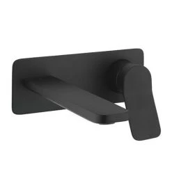 Crosswater Glide II Matt Black Wall Mounted 2 Hole Set Basin Mixer - GD121WNM