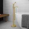 Lancaster Traditional Brushed Brass Single Lever Freestanding Bath Shower Mixer -Wall Mounted Taps Sales Store LBB8FS nw p
