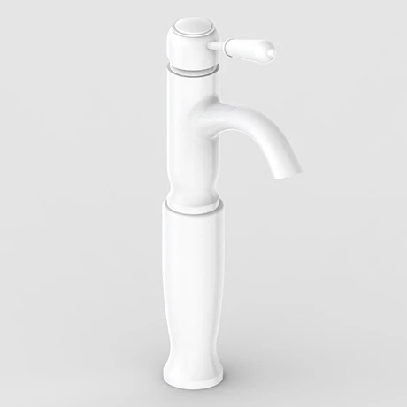 Lancaster Traditional Matt White Tall Mono Basin Mixer Tap 3 Lancaster Traditional Matt White Tall Mono Basin Mixer Tap
