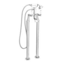 Lancaster Traditional Freestanding Chrome Bath Shower Mixer & Shower Kit