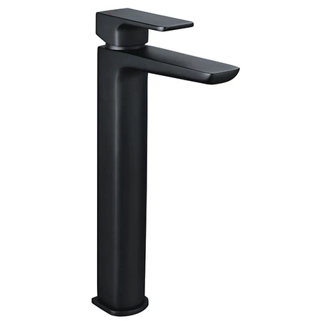 Mileto Matt Black High Rise Mono Basin Mixer Tap 3 Mileto Matt Black High Rise Mono Basin Mixer Tap