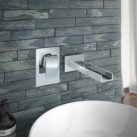 Milan Wall Mounted Waterfall Basin Spout with Manual Valve 4 Milan Wall Mounted Waterfall Basin Spout with Manual Valve - Image 2