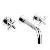Crosswater MPRO Crosshead Chrome Wall Mounted 3 Hole Set Basin Mixer - PRC130WNC -Wall Mounted Taps Sales Store PRC130WNC P