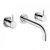 Crosswater MPRO Wall Mounted 3 Hole Set Basin Mixer - Chrome - PRO130WNC+ -Wall Mounted Taps Sales Store PRO130WNC P