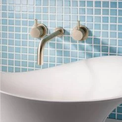 Crosswater MPRO Wall Mounted 3 Hole Set Basin Mixer - Brushed Brass - PRO130WNF+ -Wall Mounted Taps Sales Store PRO130WNF D2 460