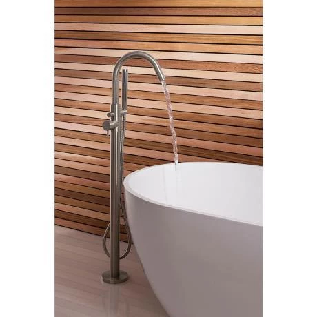 Crosswater MPRO Floor Mounted Freestanding Bath Shower Mixer - Brushed Stainless Steel - PRO416FV 4 Crosswater MPRO Floor Mounted Freestanding Bath Shower Mixer - Brushed Stainless Steel - PRO416FV - Image 3